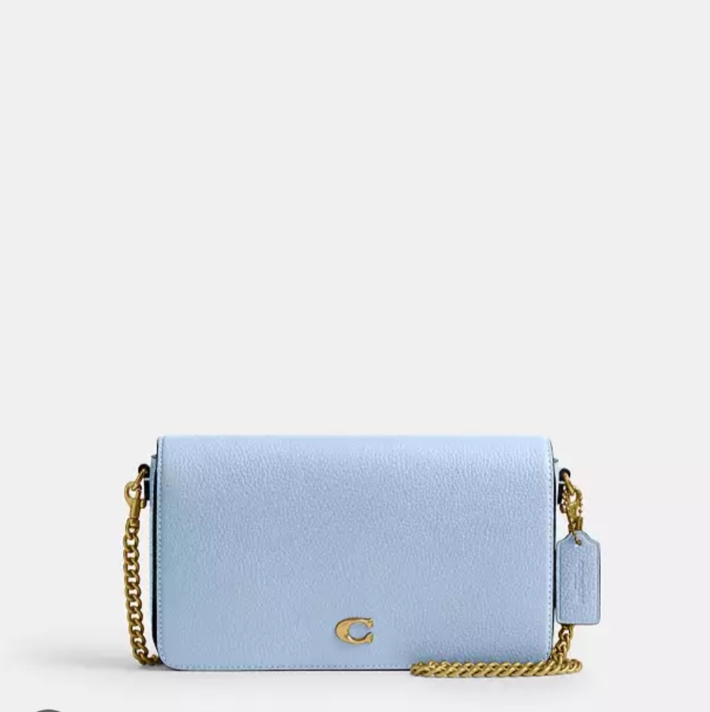 Coach Mila Sky Blue Crossbody Bag with Gold Chain - Picture 2 of 7